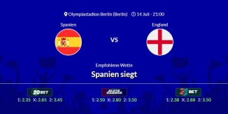 Spanien vs England Wett Tipps 14 Juli 2024